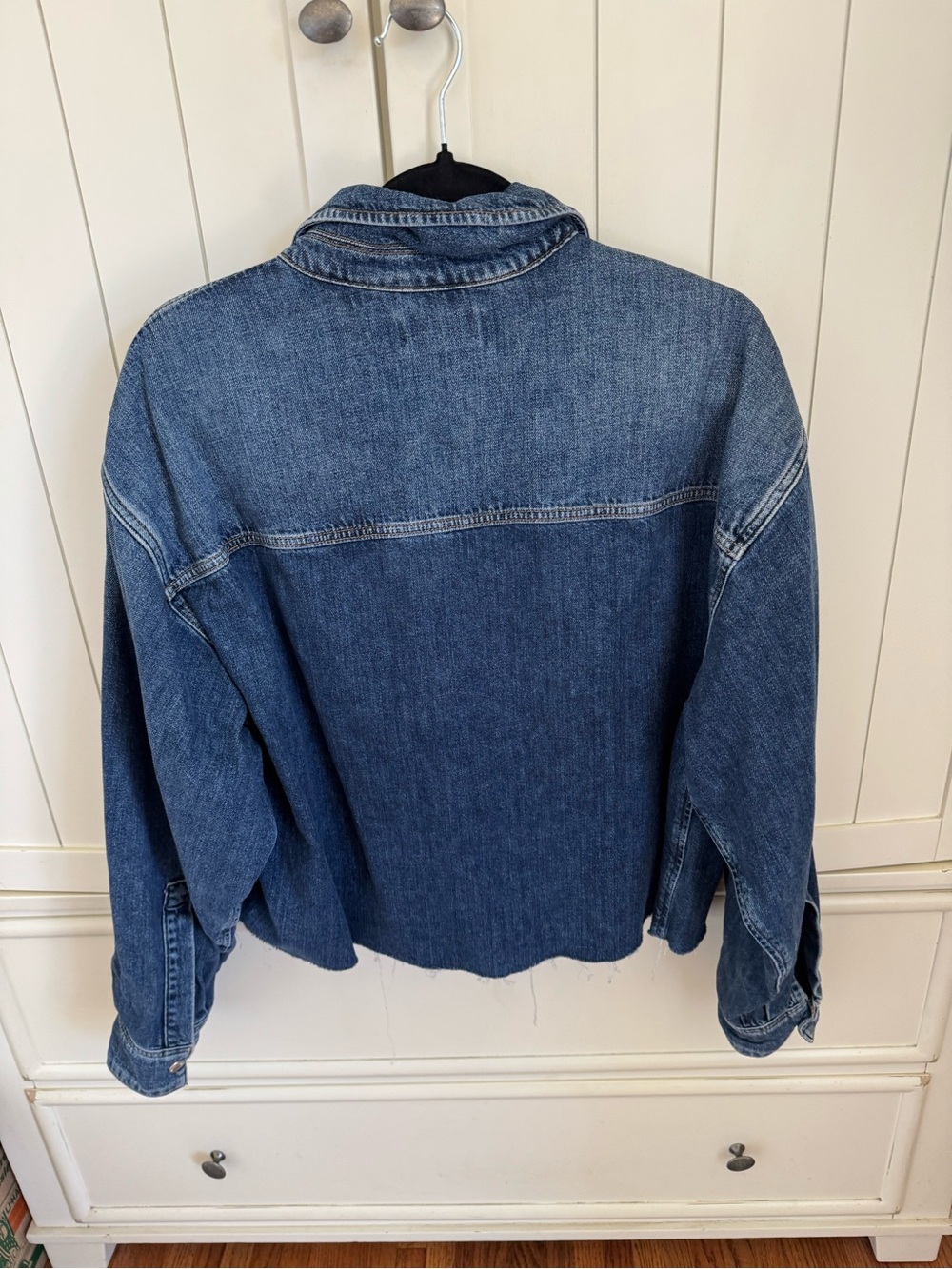 Agolde Dark Blue Cropped Denim shirt - Picture 3 of 8